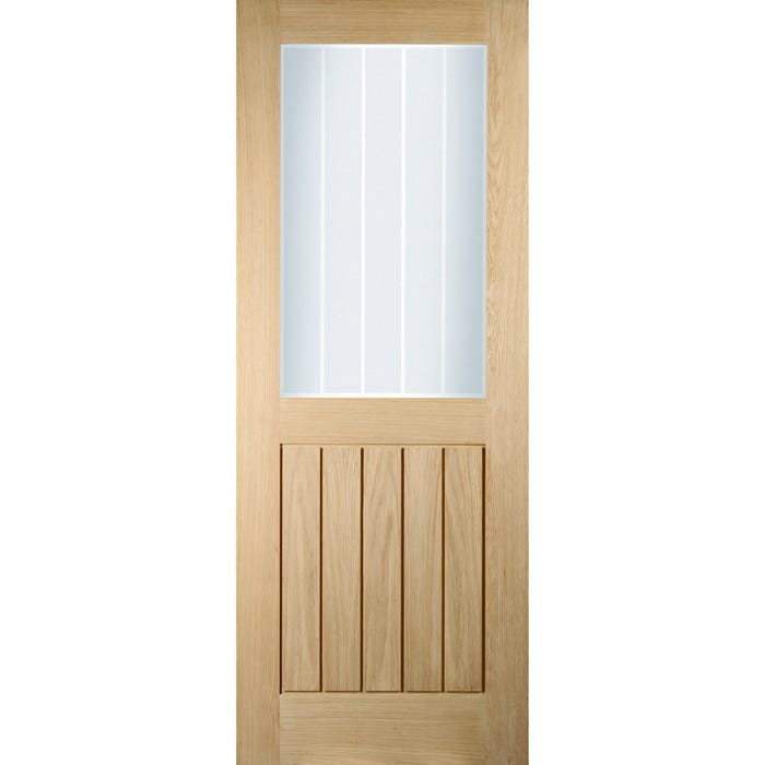 Jeld Wen Internal Oak Oregon 1l Etched Glazed Door