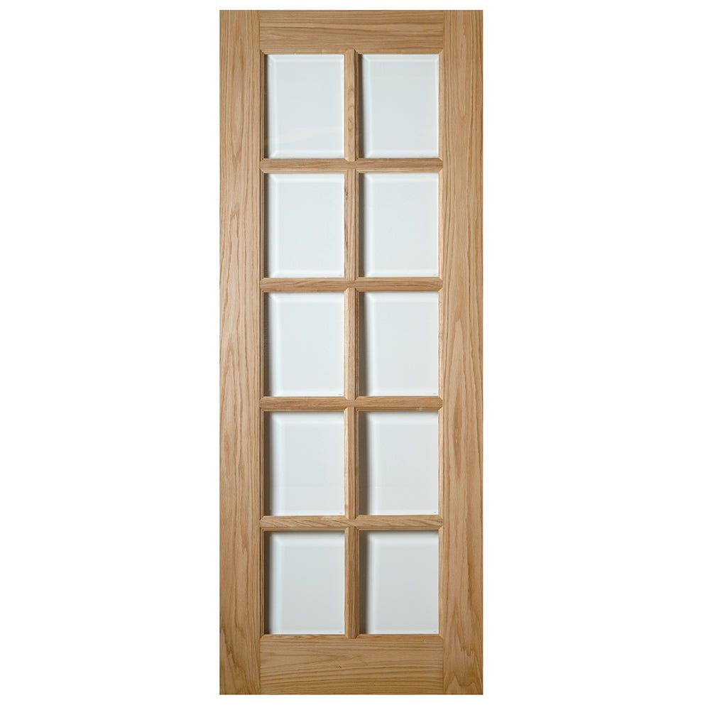 Deanta Internal Oak Bristol 10l Clear Glazed Door