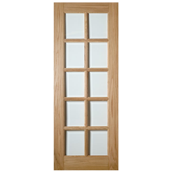 Deanta Internal Oak Bristol 10l Clear Glazed Door