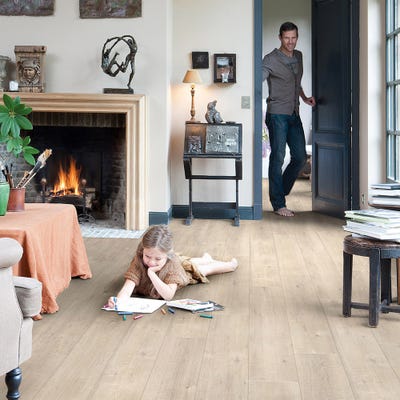 Quick Step Impressive IM1857 Saw Cut Oak Beige Laminate Flooring