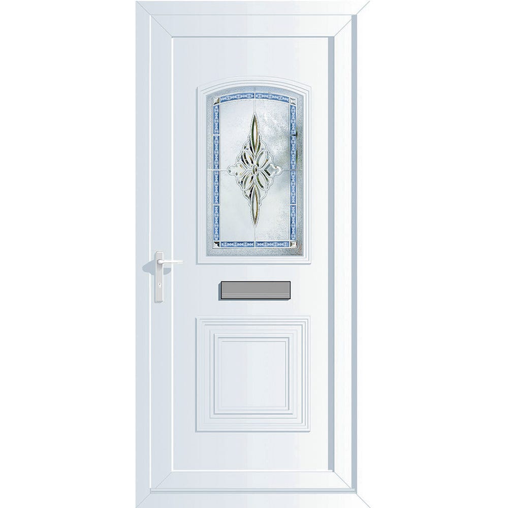 External Upvc Front Door Obscure Glazed Right Hand Opening