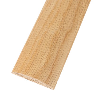 Solid Oak Cover Strip Lacquered 6 x 44mm 2.35m