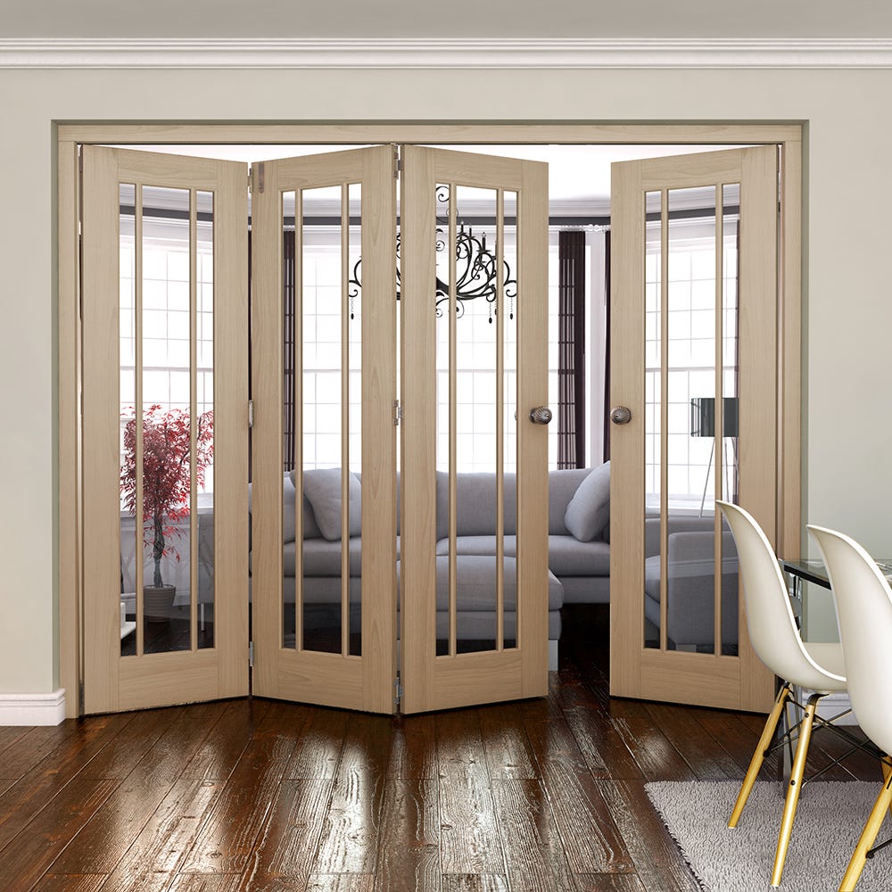 Jeld Wen Internal Oak Worcester Clear Glazed 4 Door 3 1 Roomfold