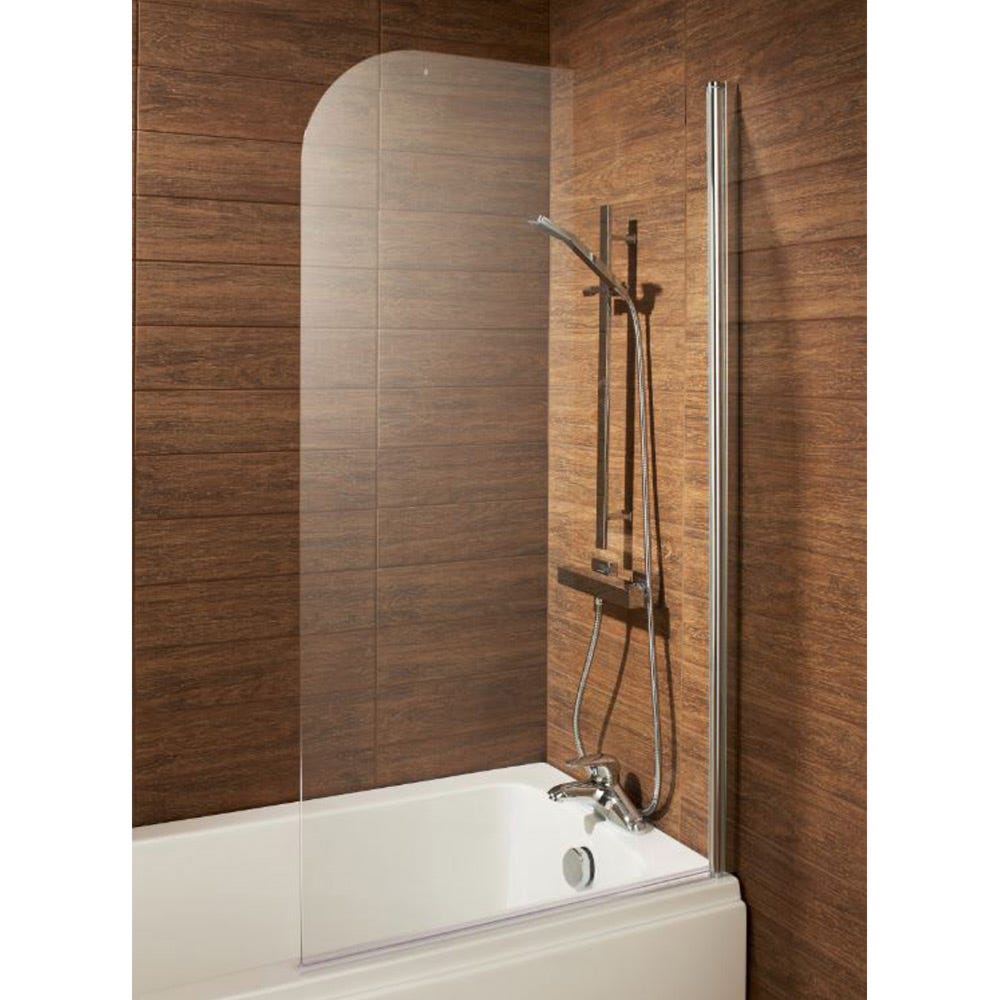 Leven Curved Bath Screen 800mm Chrome