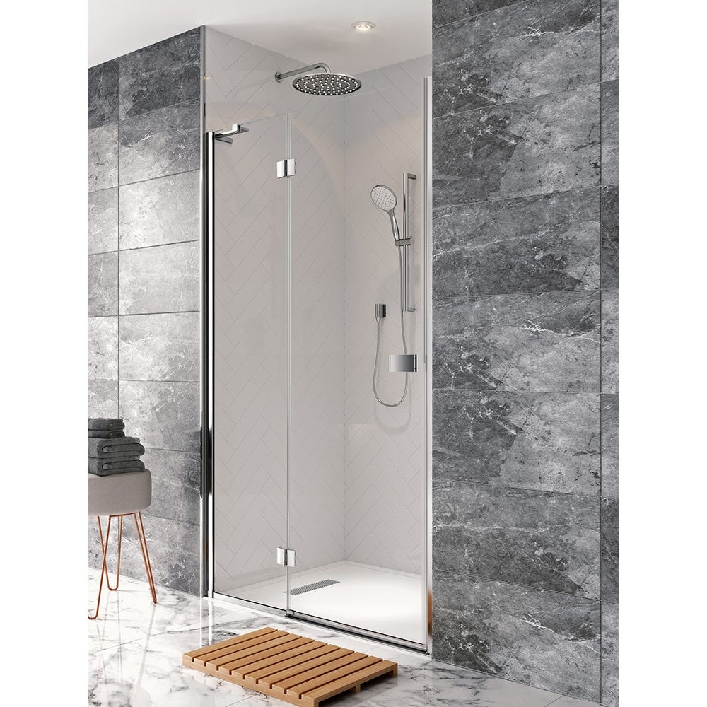 Crosswater Design 1200mm Hinged Shower Door Panel Silver