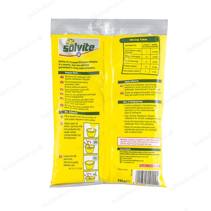 Solvite All Purpose Wallpaper Adhesive Sachet Solvite All Purpose Wallpaper Adhesive Sachet