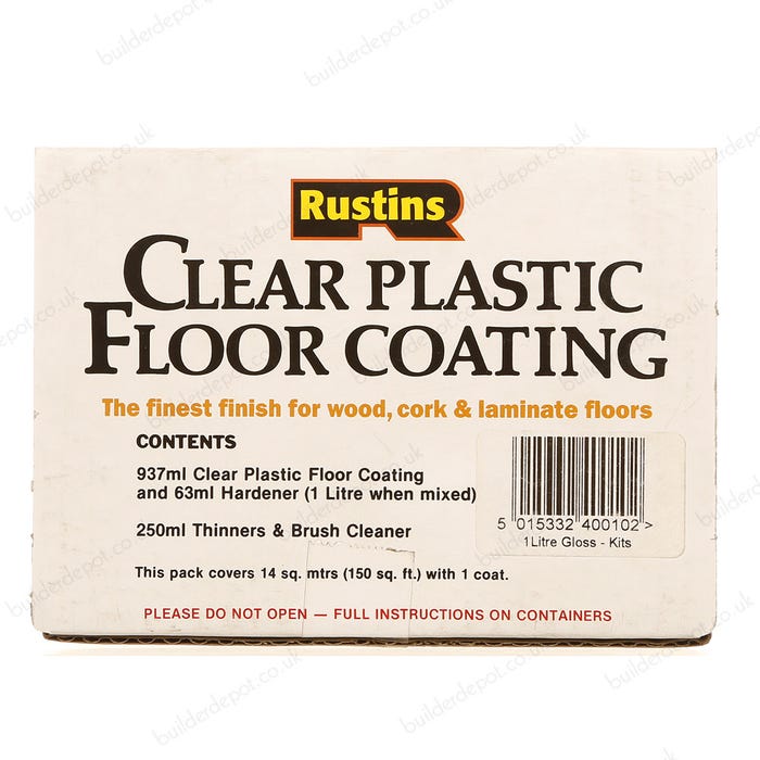 Rustins Clear Plastic Floor Coating Kit Gloss 1l