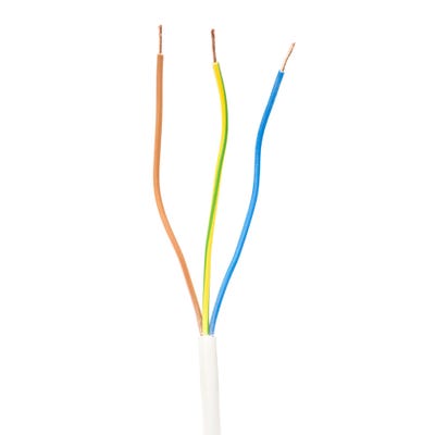 0.75mm 3 Core Flex Cable White 100m Drum 3183Y