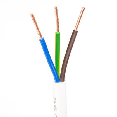 2.5mm 3 Core Flex Heat Resistant Cable White 50m Drum 3093Y