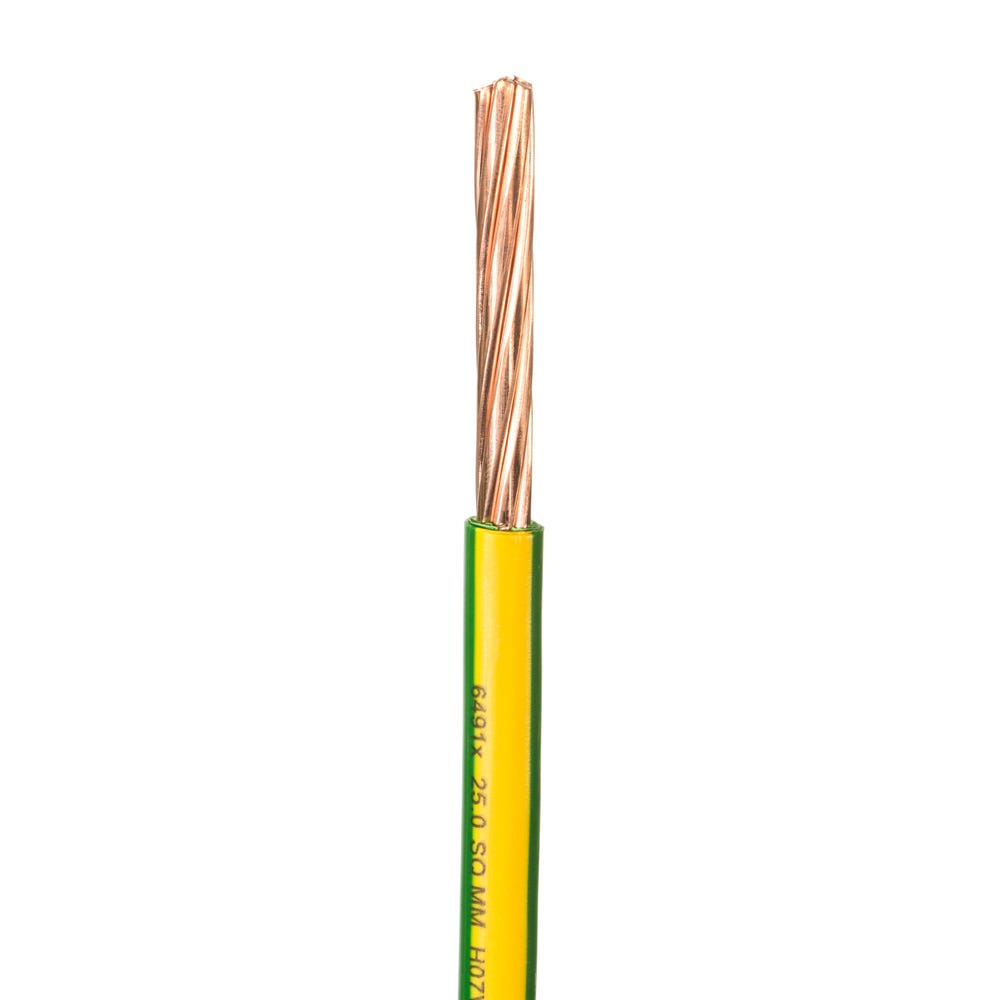 Green Yellow 10mm Single Core 6491X Cable Bonding Earthing Wire ORDER PER METRE