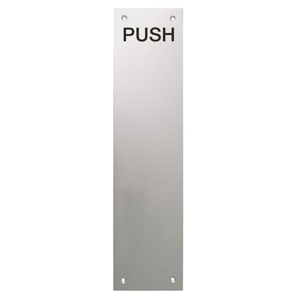 Finger Push Plate 305mm X 76mm Satin Aluminium