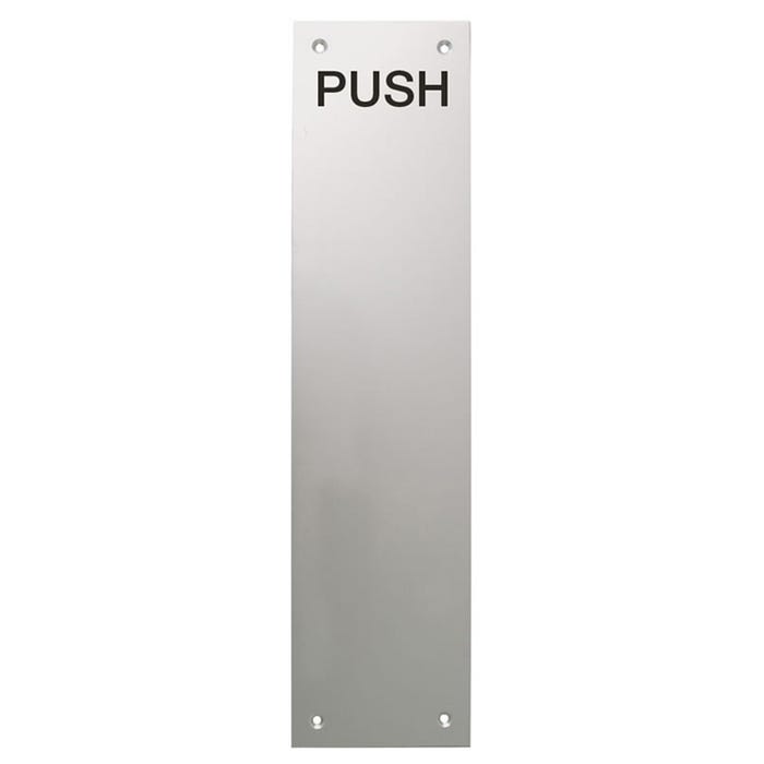 Finger Push Plate 305mm X 76mm Satin Aluminium