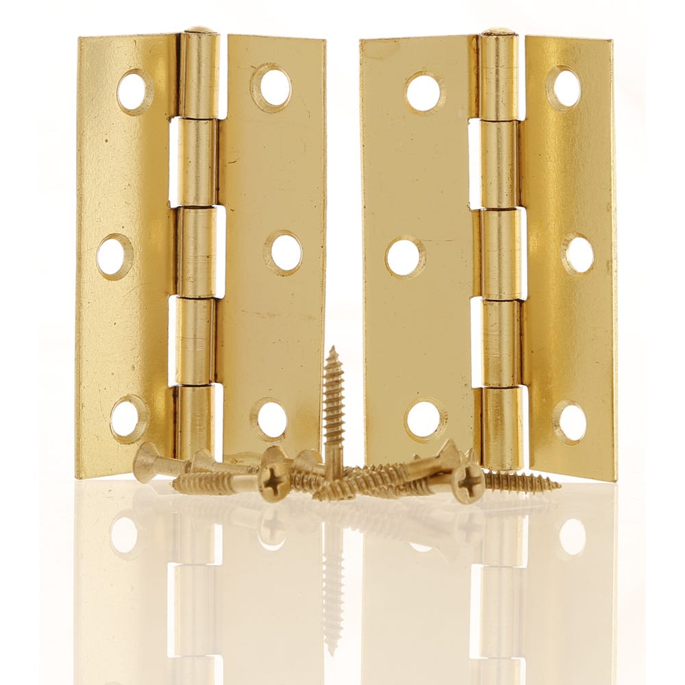 8 4 Pairs X 75mm Electro Brassed Flush Hinge For Cabinet Cupboards