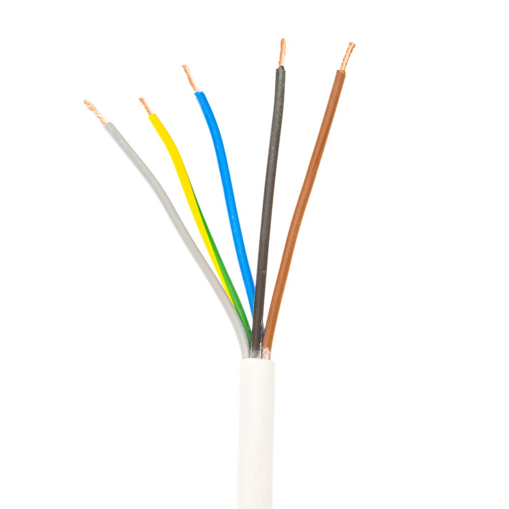 1.5mm 5 Core Flex Cable White 50m Drum 3184Y