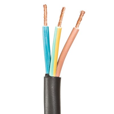 2.5mm 3 Core Tough Flex Cable Black 50m Drum 3183TRS