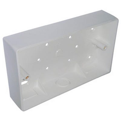 2 Gang 32mm Surface Pattress Moulded Box White