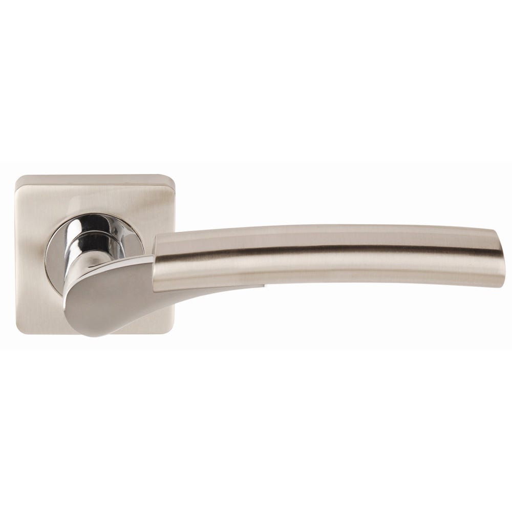 Dale Ultimo Handle On Square Rose In Satin Nickel Polished
