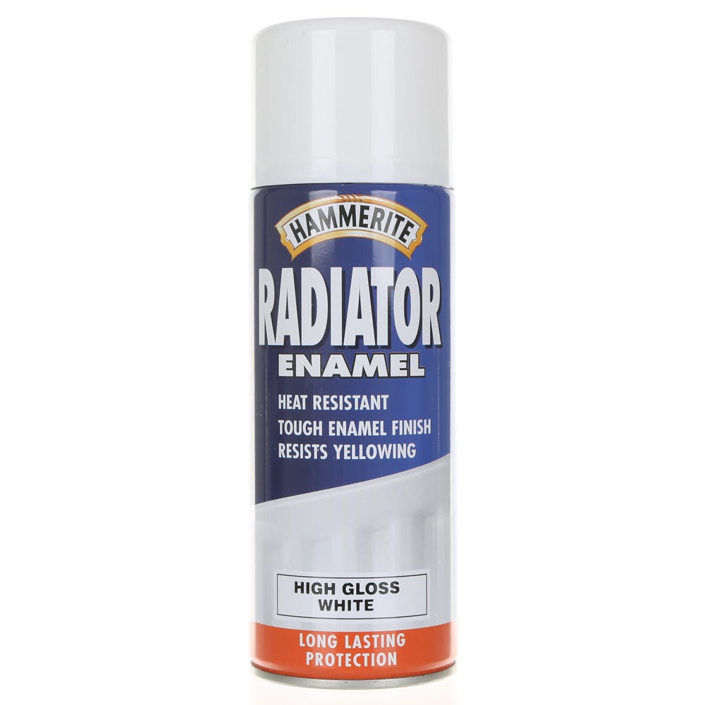 Hammerite Radiator Enamel Spray Gloss White 400ml