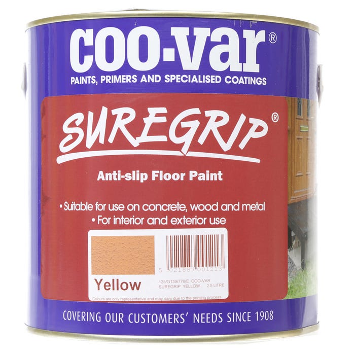 Coo Var Suregrip Anti Slip Safety Floor Paint Yellow 2 5l