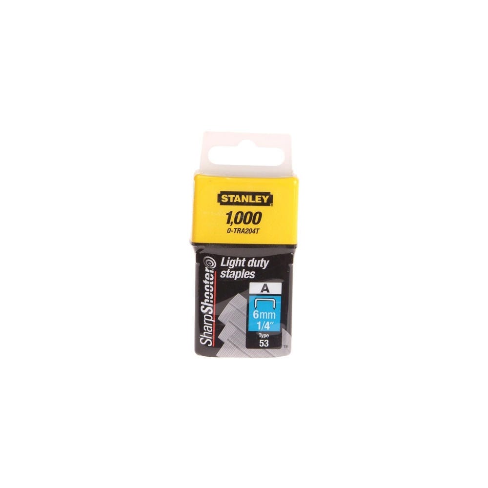 Stanley 6mm Light-Duty Staples Pack of 1000 STA0TRA204T
