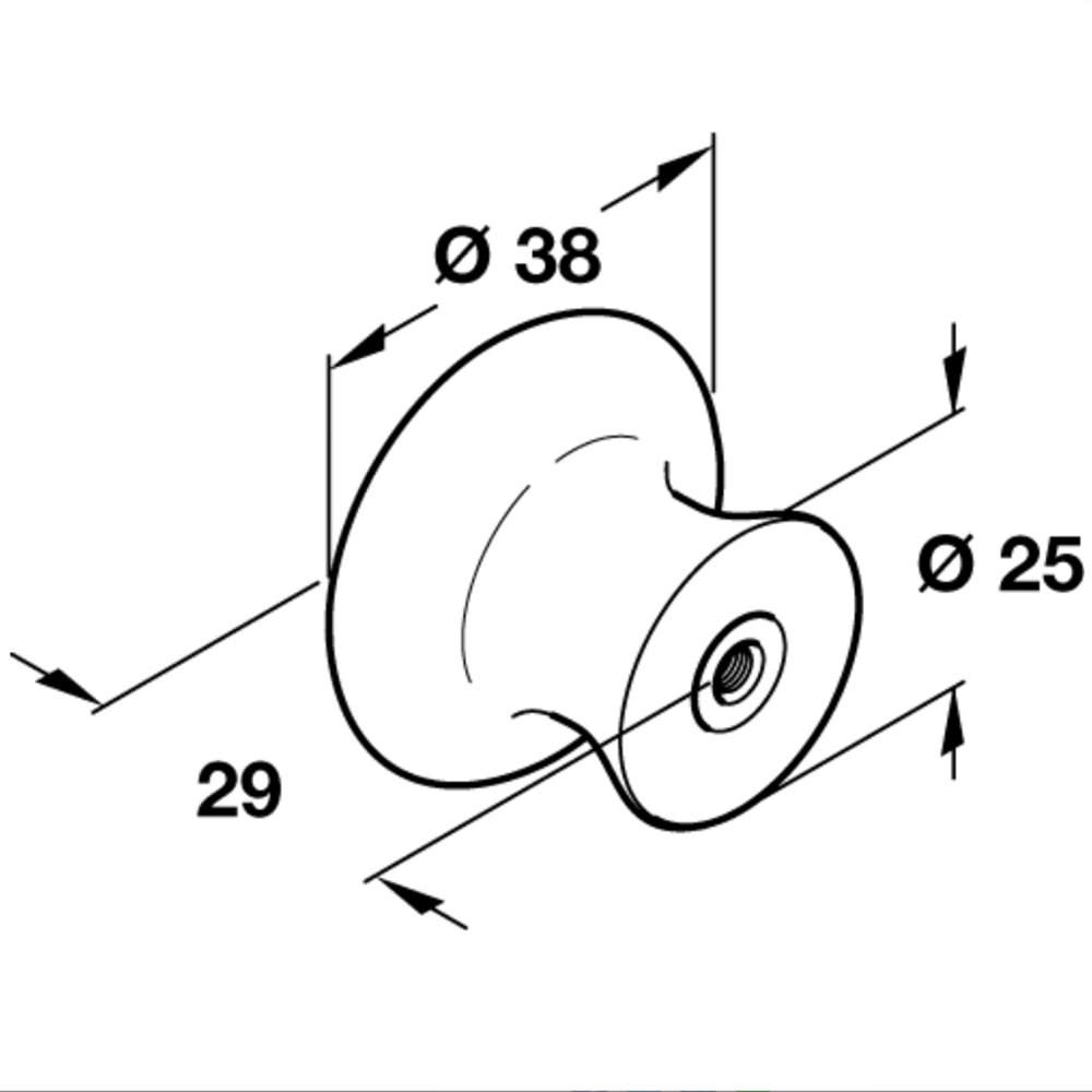 Ceramic Cabinet Door Knob 38mm Diameter White