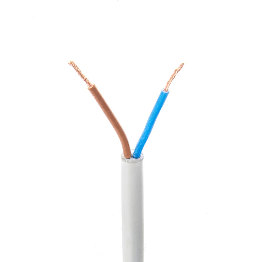 1mm 2 Core Flex Cable White 50m Drum 3182Y