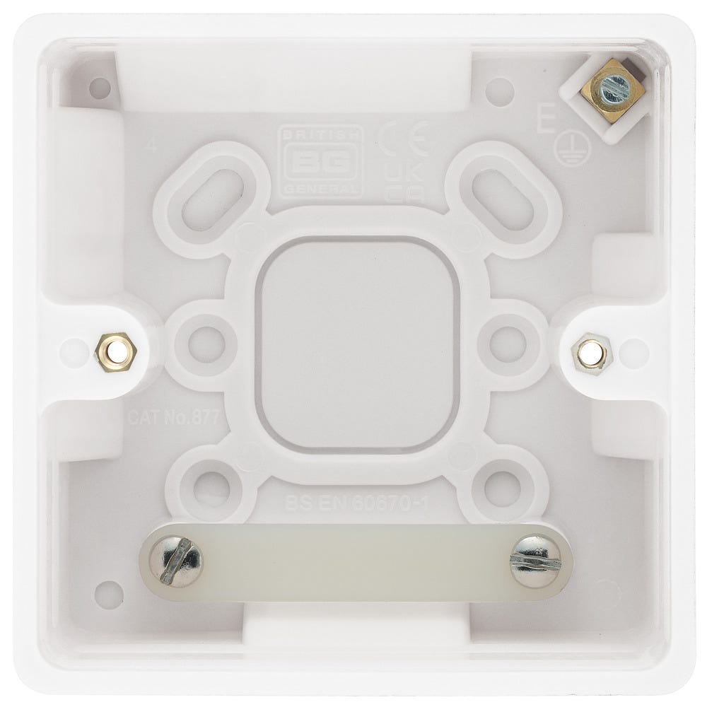 BG 1 Gang 50mm Surface Pattress Box 877-01