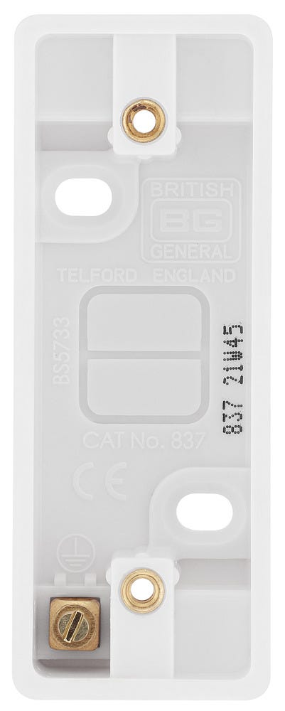 BG 1 Gang 19mm Architrave Surface Pattress 837-01