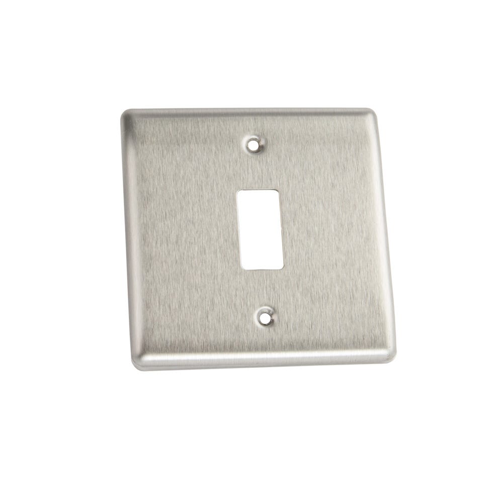 BG Nexus Grid 1 Gang Modular Front Plate Brushed Steel RNBS1-01
