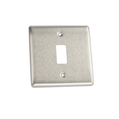 BG Nexus Grid 1 Gang Modular Front Plate Brushed Steel RNBS1-01