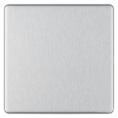 BG Screwless 1 Gang Blanking Plate Brushed Steel FBS94