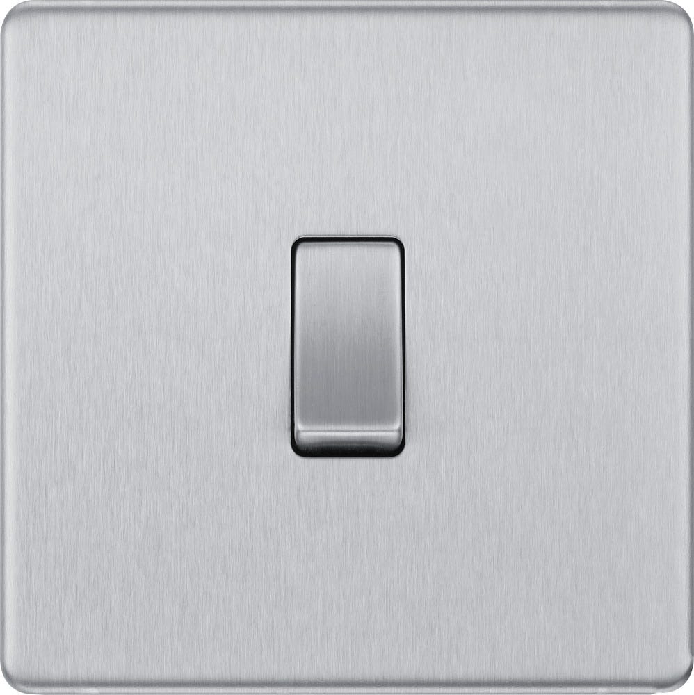 BG Screwless 20A Intermediate Light Switch Brushed Steel FBS13