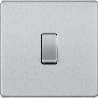 BG Screwless 20A Intermediate Light Switch Brushed Steel FBS13