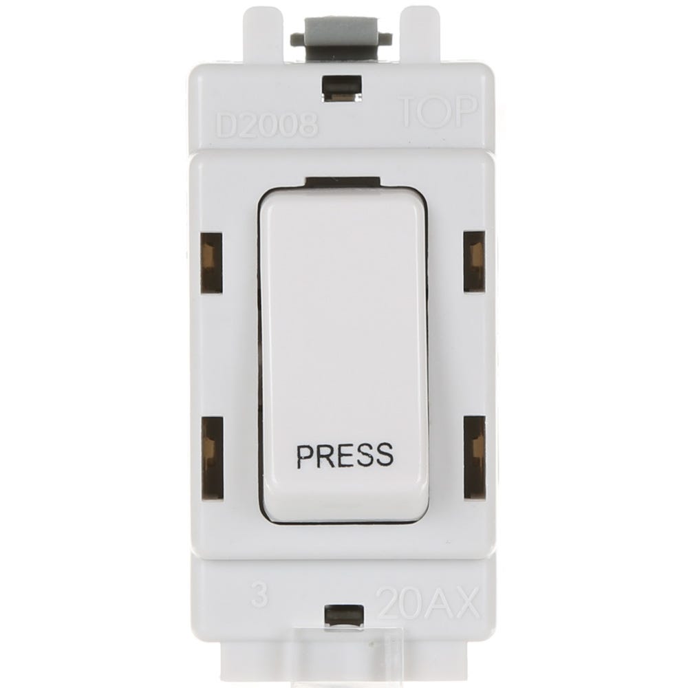 BG Grid 20A 1 Way SP Retractive 'PRESS' Module R14