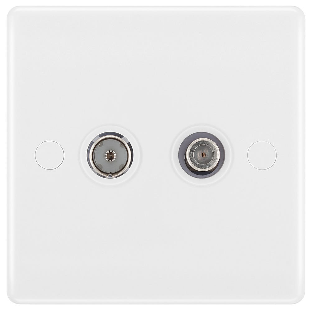 BG 2 Gang Satellite & Co-Axial TV Socket 865-01