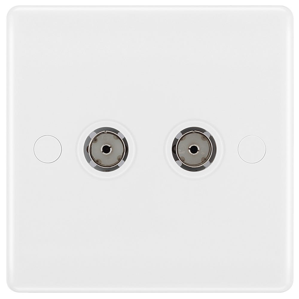 BG 2 Gang Co-Axial TV Socket 861-01