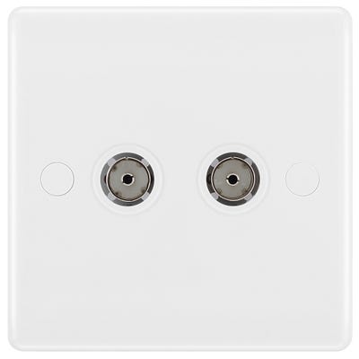 BG 2 Gang Co-Axial TV Socket 861-01