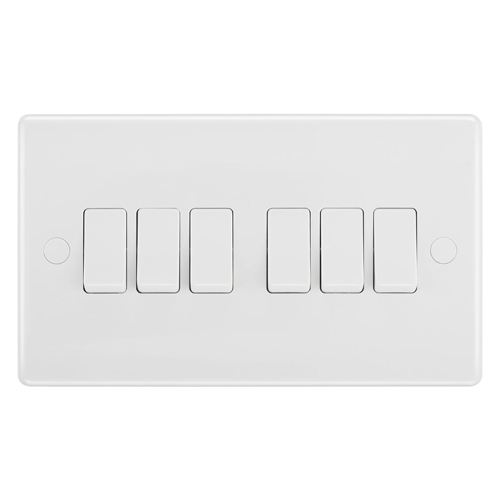 BG 20A 6 Gang 2 Way Light Switch 846-01