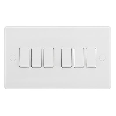 BG Nexus 20A 6 Gang 2 Way Light Switch 846-01