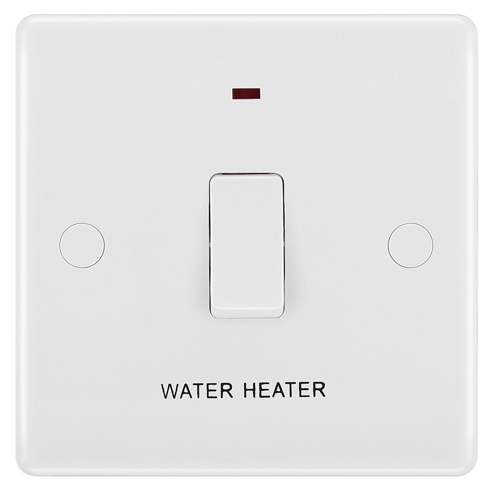 BG 20A DP Flex Outlet Neon Switch 'Water Heater' White 833WH
