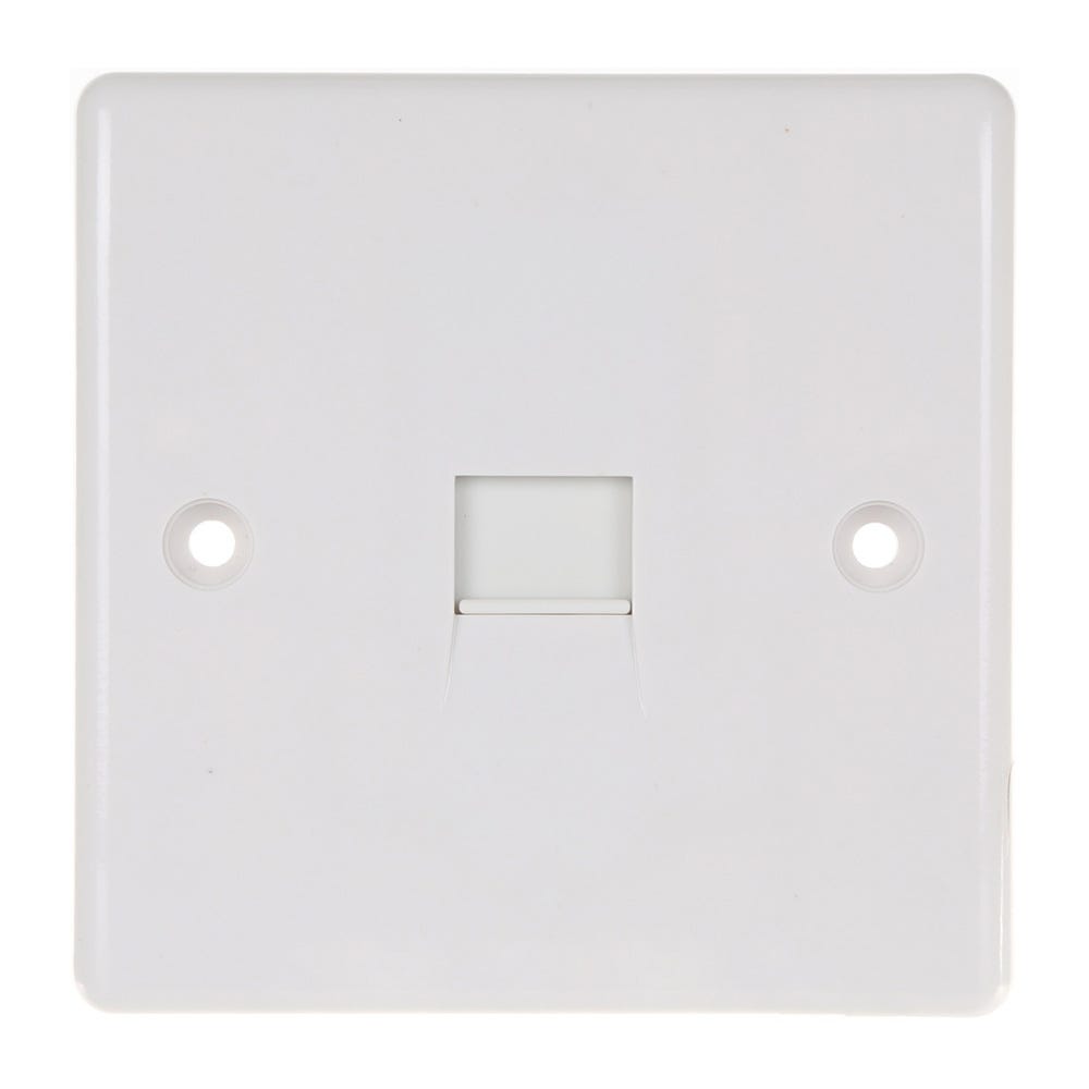 BG 1 Gang RJ11 Telephone Outlet Socket White 8RJ11/1