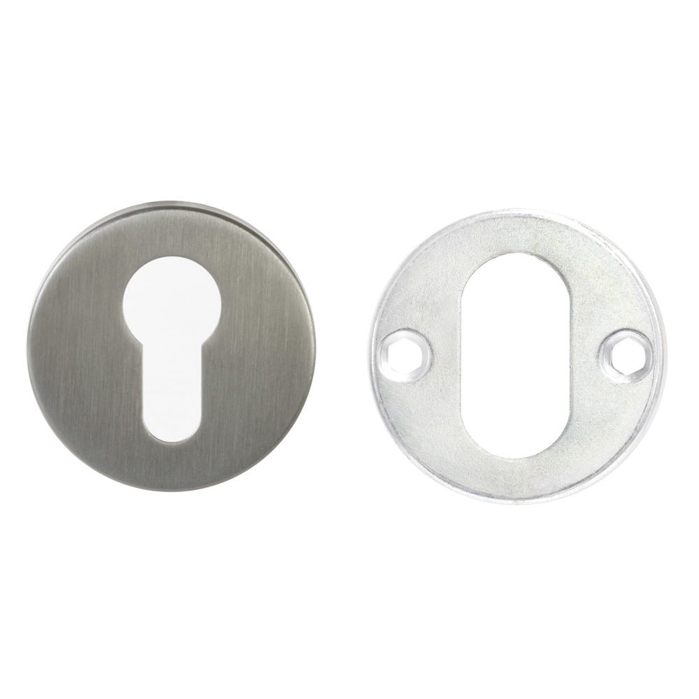 Euro Escutcheon on Round Rose Stainless Steel (Each)