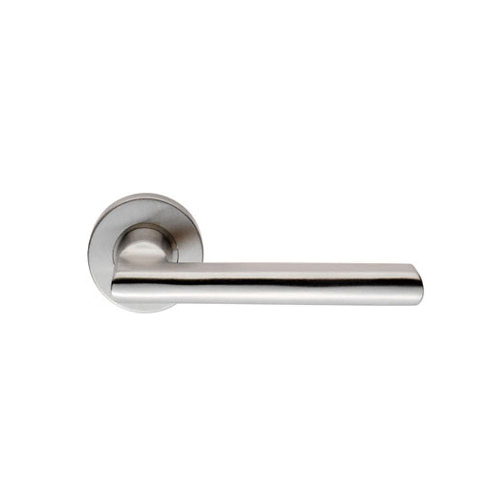 Flat Designer Handle on Round Rose Stainless Steel
