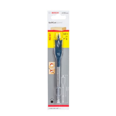 Bosch Flat Drill Bit Selfcut Speed Hex Shank 16 x152mm