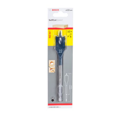 Bosch Flat Drill Bit Selfcut Speed Hex Shank 22 x 152mm