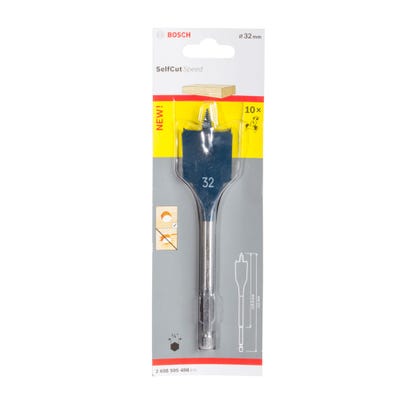 Bosch Flat Drill Bit Selfcut Speed Hex Shank 32 x 152mm