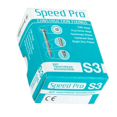 Speed Pro S3 3.5mm Silver Twinthread Wood Screw Pack Of 200