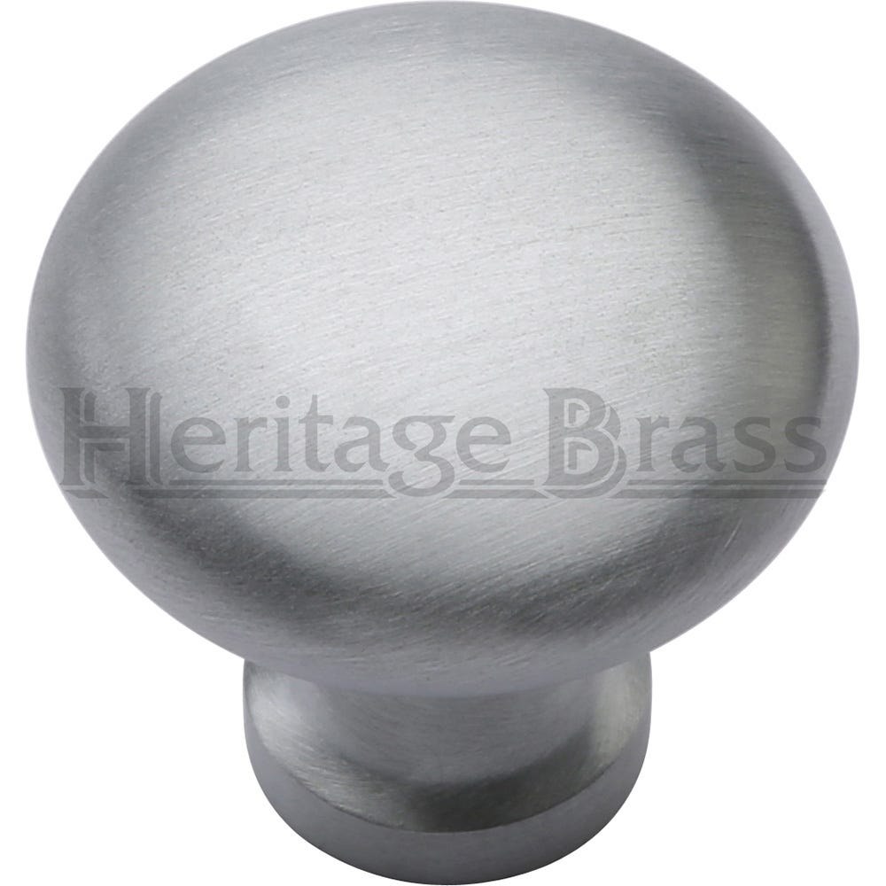 Heritage Brass Mushroom Cabinet Knob 32mm Satin Chrome