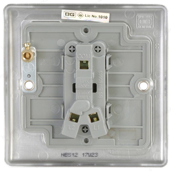 BG Nexus 10A 1 Gang 2 Way Light Switch Brushed Steel NBS1201 BG Nexus 10A 1 Gang 2 Way Light Switch Brushed Steel NBS1201