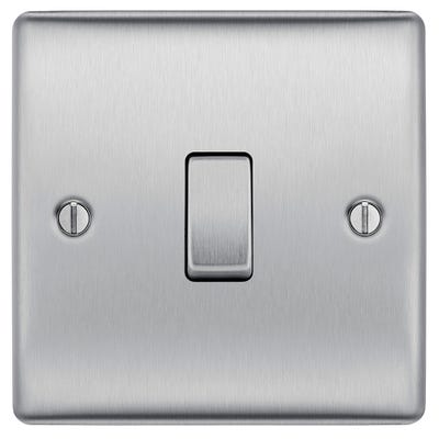 BG 20A Intermediate Light Switch Brushed Steel NBS13